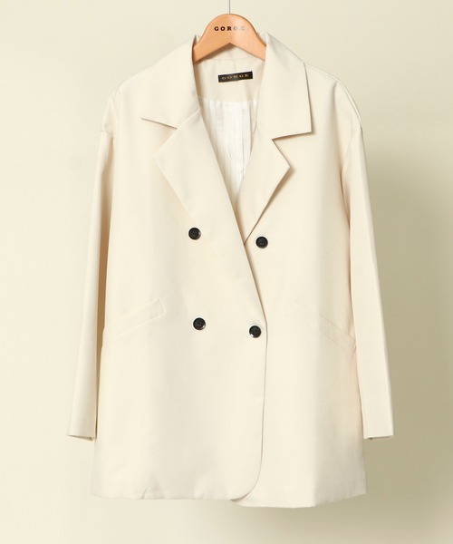 【新品未使用】エスカーダ　テーラードジャケット　ウール　シンプル　無地（718） セール】《ダブルテーラー×オーバーサイズ》レディース