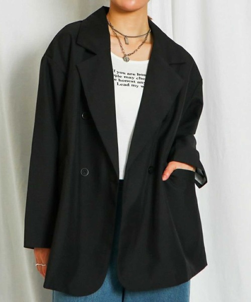 GORGE(ゴージ)の「《ダブルテーラー×オーバーサイズ》レディース テーラードジャケット 無地 羽織り 春秋冬(テーラードジャケット・レディース・モカ/グレー/アイボリー/ブラック/ネイビー・F)」の18枚目の写真
