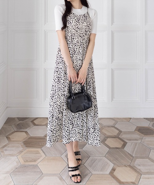 clear（クリア）の「【低身長サイズ有】レオパード柄キャミワンピース