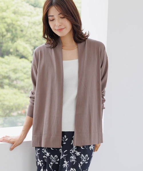 Elura(エルーラ)の「サマープロテクトミドルカーディガン/144236(カーディガン/ボレロ・レディース・ブラウン系その他/ブラック/ライトグレー・FREE)」の3枚目の写真