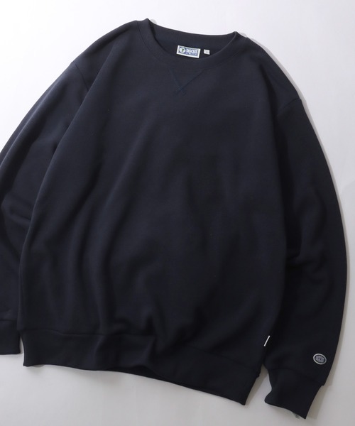 DISCUS（ディスカス）の「DISCUS/ディスカス 別注 オーバーサイズ 裏起毛 ロゴワッペン刺繍 トレーナー スウェット レディース メンズ（スウェット・メンズ・ブルーグリーン/グレイッシュベージュ/ネイビー/オートミール/ブラック/グレー/ブルー/ブラウン/ピンク・M/LL/L）」の6枚目の写真