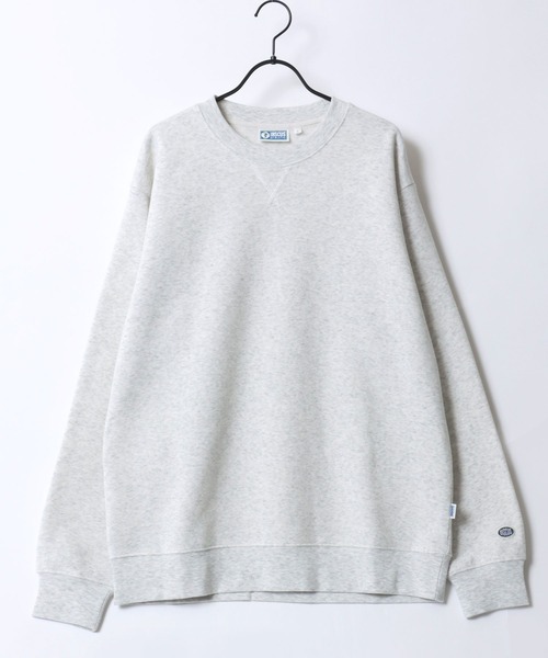 DISCUS（ディスカス）の「DISCUS/ディスカス 別注 オーバーサイズ 裏起毛 ロゴワッペン刺繍 トレーナー スウェット レディース メンズ（スウェット・メンズ・ブルーグリーン/グレイッシュベージュ/ネイビー/オートミール/ブラック/グレー/ブルー/ブラウン/ピンク・M/LL/L）」の18枚目の写真