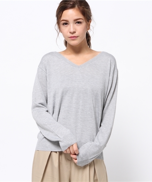 FREE'S MART（フリーズマート）の「度詰め天竺ボートネックプルオーバー（ニット/セーター・レディース・ピンク/ブラック/ホワイト/ライトグリーン/グレー・FREE）」の4枚目の写真