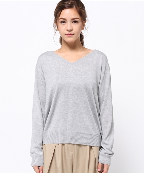 FREE'S MART（フリーズマート）の「度詰め天竺ボートネックプルオーバー（ニット/セーター・レディース・ピンク/ブラック/ホワイト/ライトグリーン/グレー・FREE）」の8枚目の写真