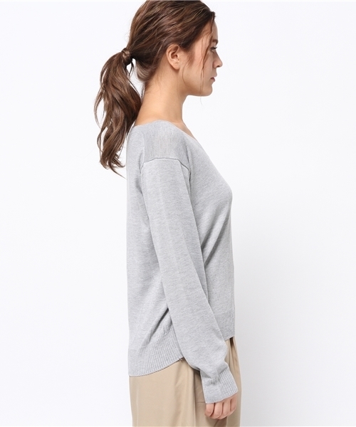 FREE'S MART（フリーズマート）の「度詰め天竺ボートネックプルオーバー（ニット/セーター・レディース・ピンク/ブラック/ホワイト/ライトグリーン/グレー・FREE）」の9枚目の写真