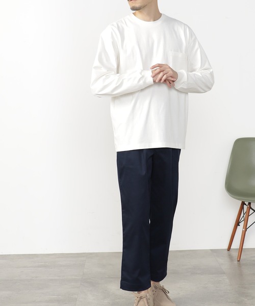 FOUND GOOD（ファウンドグッド）の「リラックスクルーネックT（Tシャツ/カットソー・メンズ・グレー系1/ホワイト系2/ブラウン系/ブラック/ホワイト系1/グレー系・M/L/S/XL）」の2枚目の写真