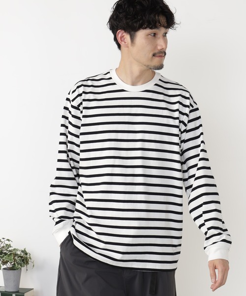 FOUND GOOD（ファウンドグッド）の「リラックスクルーネックT（Tシャツ/カットソー・メンズ・グレー系1/ホワイト系2/ブラウン系/ブラック/ホワイト系1/グレー系・M/L/S/XL）」の3枚目の写真