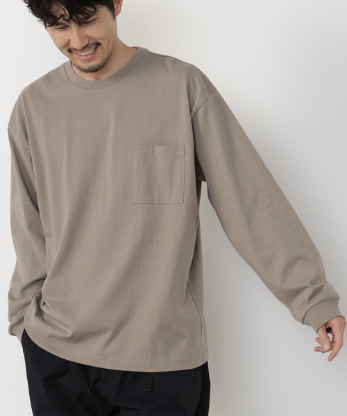 FOUND GOOD（ファウンドグッド）の「リラックスクルーネックT（Tシャツ/カットソー・メンズ・グレー系1/ホワイト系2/ブラウン系/ブラック/ホワイト系1/グレー系・M/L/S/XL）」の4枚目の写真