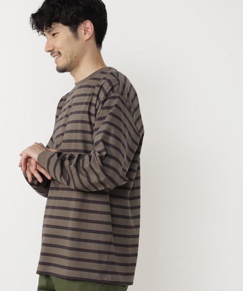 FOUND GOOD（ファウンドグッド）の「リラックスクルーネックT（Tシャツ/カットソー・メンズ・グレー系1/ホワイト系2/ブラウン系/ブラック/ホワイト系1/グレー系・M/L/S/XL）」の6枚目の写真