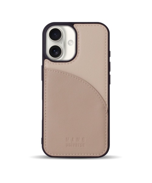 NANO universe（ナノユニバース）の「iPhone16 iPhone16Pro ナノユニバース [カードポケット付き背面/バイカラー]（スマホケース/カバー・レディース・ブラック/グレー/ベージュ/ブラウン・iPhone 16/iPhone 16 Pro）」の9枚目の写真