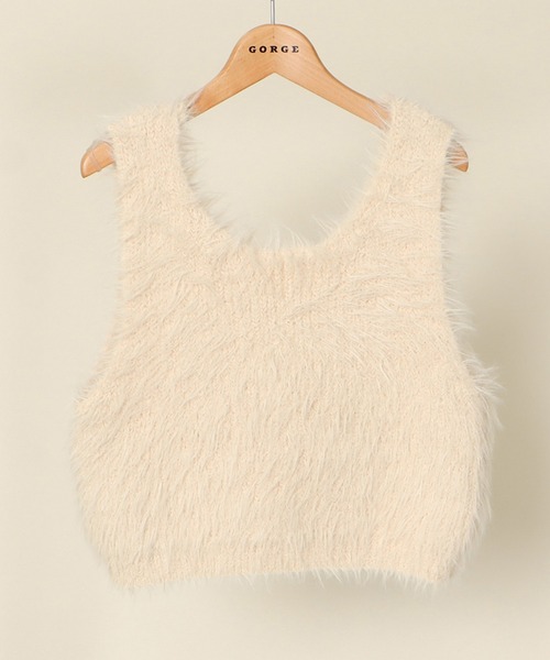 GORGE(ゴージ)の「前後2wayファーベスト(ベスト・レディース・ライトグレー/チャコールグレー/アイボリー・F)」の1枚目の写真