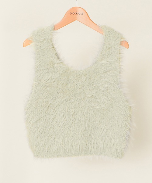 GORGE(ゴージ)の「前後2wayファーベスト(ベスト・レディース・ライトグレー/チャコールグレー/アイボリー・F)」の3枚目の写真