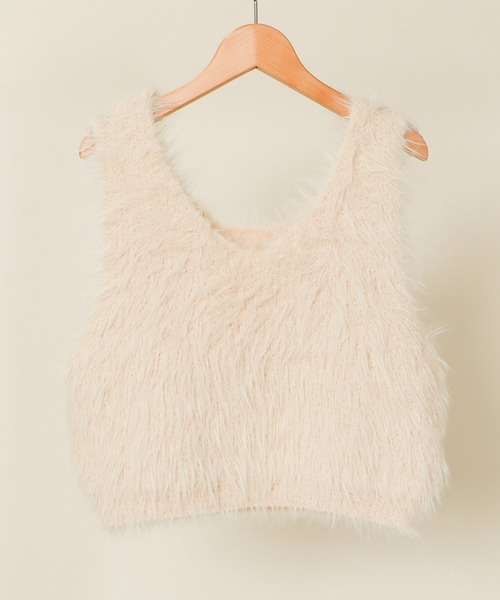 GORGE(ゴージ)の「前後2wayファーベスト(ベスト・レディース・ライトグレー/チャコールグレー/アイボリー・F)」の6枚目の写真