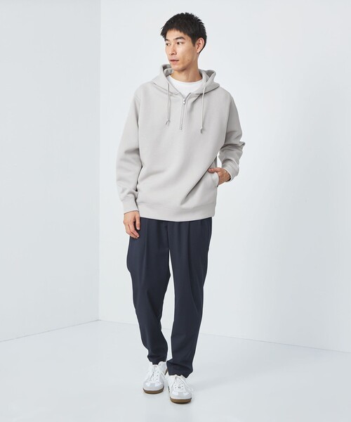 green label relaxing(グリーンレーベルリラクシング)の「ダンボール ハーフジップ フーディ パーカー(パーカー・メンズ・ライトグレー/ブラウン/ネイビー・M/L/S/XL)」の10枚目の写真