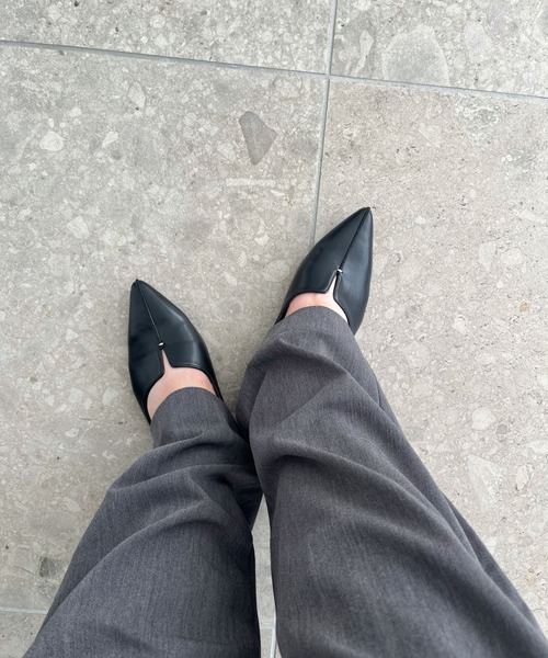 セール】WEB限定 通勤靴 フレアヒール ポインテッドトゥ パンプス