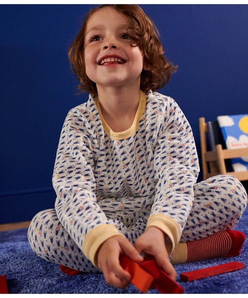 【セール】ベロア長袖パジャマ（ルームウェア/パジャマ）｜PETIT BATEAU（プチバトー） 6,970円