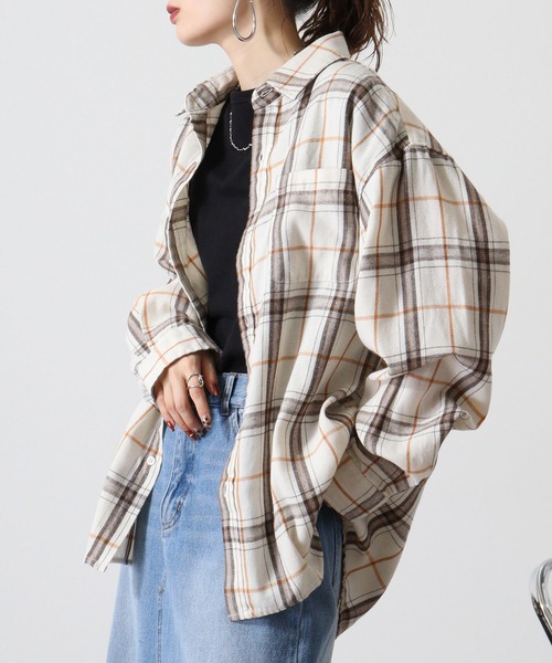 SUGGESTION（サジェッション）の「Viera brushed dyed check long sleeve flannel shirt / ビエラ起毛 先染チェック長袖ネルシャツ unisex（シャツ/ブラウス・メンズ・アイボリー/ブラック/チャコール/ネイビー・M/L）」の15枚目の写真