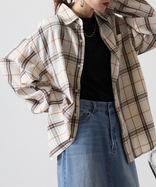 SUGGESTION（サジェッション）の「Viera brushed dyed check long sleeve flannel shirt / ビエラ起毛 先染チェック長袖ネルシャツ unisex（シャツ/ブラウス・メンズ・アイボリー/ブラック/チャコール/ネイビー・M/L）」の16枚目の写真