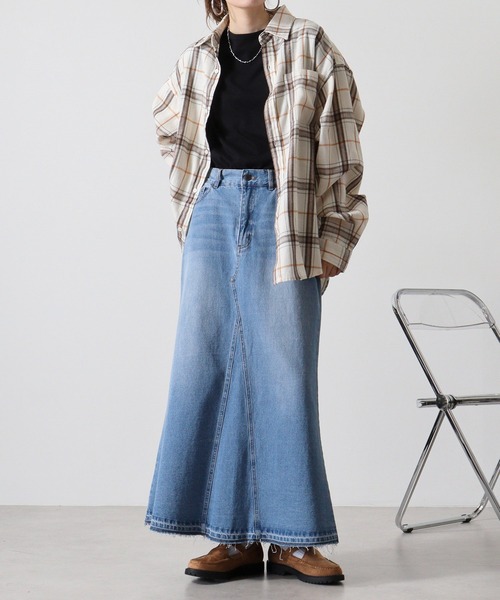 SUGGESTION（サジェッション）の「Viera brushed dyed check long sleeve flannel shirt / ビエラ起毛 先染チェック長袖ネルシャツ unisex（シャツ/ブラウス・メンズ・アイボリー/ブラック/チャコール/ネイビー・M/L）」の17枚目の写真