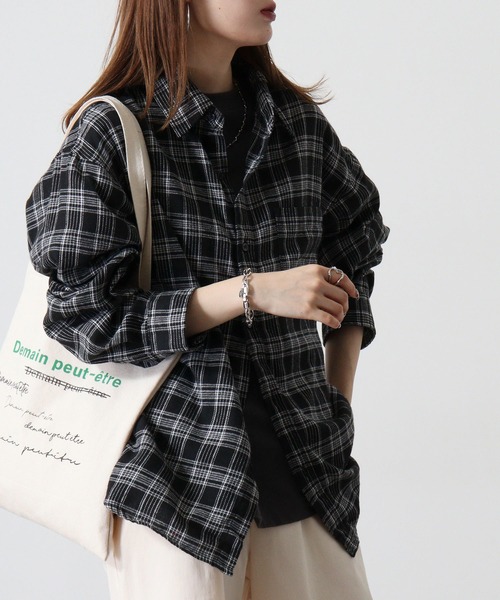 SUGGESTION（サジェッション）の「Viera brushed dyed check long sleeve flannel shirt / ビエラ起毛 先染チェック長袖ネルシャツ unisex（シャツ/ブラウス・メンズ・アイボリー/ブラック/チャコール/ネイビー・M/L）」の22枚目の写真