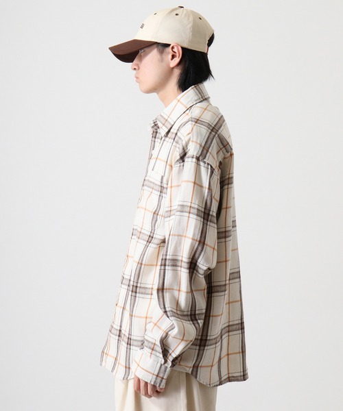 SUGGESTION（サジェッション）の「Viera brushed dyed check long sleeve flannel shirt / ビエラ起毛 先染チェック長袖ネルシャツ unisex（シャツ/ブラウス・メンズ・アイボリー/ブラック/チャコール/ネイビー・M/L）」の8枚目の写真