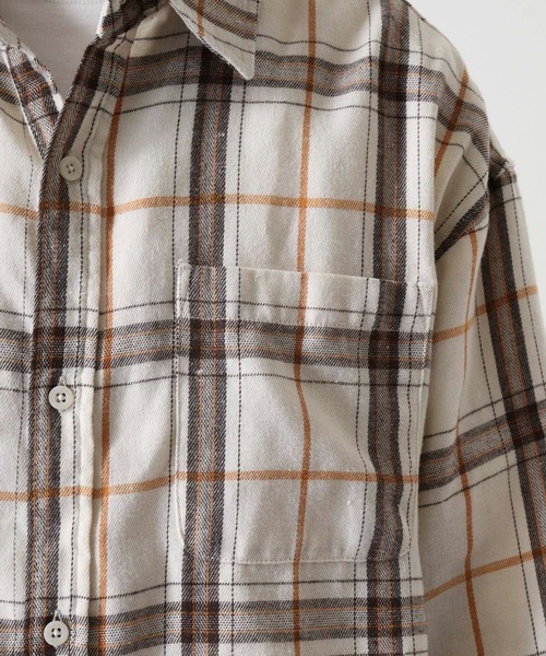 SUGGESTION（サジェッション）の「Viera brushed dyed check long sleeve flannel shirt / ビエラ起毛 先染チェック長袖ネルシャツ unisex（シャツ/ブラウス・メンズ・アイボリー/ブラック/チャコール/ネイビー・M/L）」の11枚目の写真