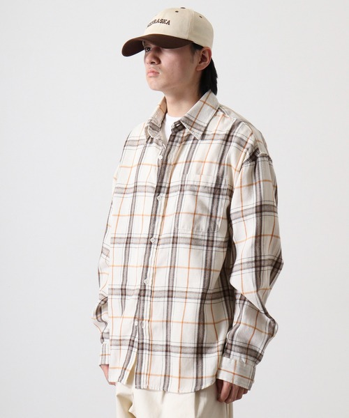 SUGGESTION（サジェッション）の「Viera brushed dyed check long sleeve flannel shirt / ビエラ起毛 先染チェック長袖ネルシャツ unisex（シャツ/ブラウス・メンズ・アイボリー/ブラック/チャコール/ネイビー・M/L）」の18枚目の写真