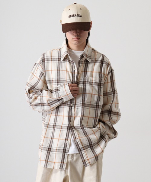 SUGGESTION（サジェッション）の「Viera brushed dyed check long sleeve flannel shirt / ビエラ起毛 先染チェック長袖ネルシャツ unisex（シャツ/ブラウス・メンズ・アイボリー/ブラック/チャコール/ネイビー・M/L）」の19枚目の写真