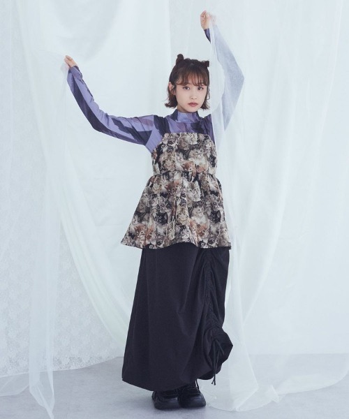 Green　Parks（グリーンパークス）の「■高橋愛×GreenParksゴブランキャミ（キャミソール・レディース・その他/ブラック・FREE）」の3枚目の写真