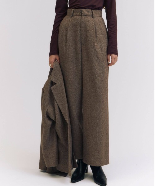 JOSE MOON（ジョゼムーン）の「HERRINGBONE  PANTS/ヘリンボーンパンツ（スラックス・レディース・チャコールグレー・36/38）」の9枚目の写真