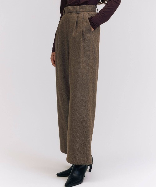 JOSE MOON（ジョゼムーン）の「HERRINGBONE  PANTS/ヘリンボーンパンツ（スラックス・レディース・チャコールグレー・36/38）」の10枚目の写真