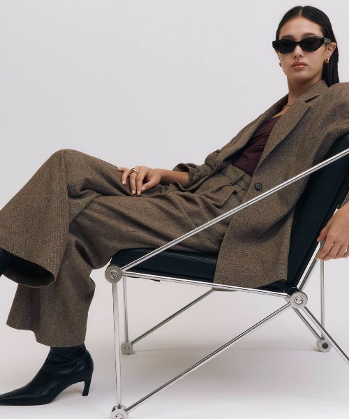 JOSE MOON（ジョゼムーン）の「HERRINGBONE  PANTS/ヘリンボーンパンツ（スラックス・レディース・チャコールグレー・36/38）」の13枚目の写真