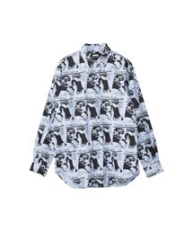 HYSTERIC GLAMOUR ヒステリックグラマー シャツ ブルー レア HYSTERIC GLAMOUR ヒステリックグラマー 24SS 02241CT03 2TONE