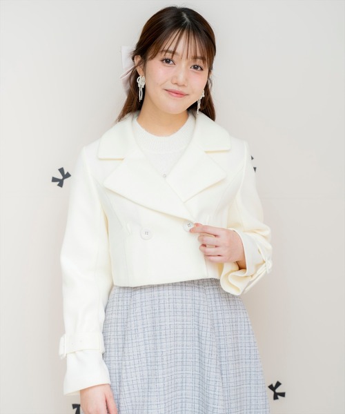 WILLSELECTION（ウィルセレクション）の「カットメルトンジャケット（その他アウター・レディース・ピンク/ライトグレー/オフホワイト/ブラック・FREE）」の15枚目の写真