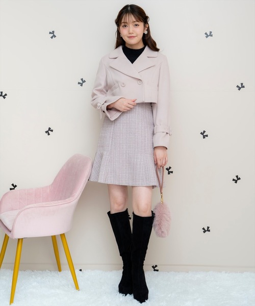 WILLSELECTION（ウィルセレクション）の「カットメルトンジャケット（その他アウター・レディース・ピンク/ライトグレー/オフホワイト/ブラック・FREE）」の6枚目の写真