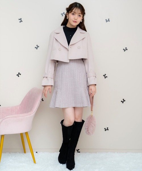 WILLSELECTION（ウィルセレクション）の「カットメルトンジャケット（その他アウター・レディース・ピンク/ライトグレー/オフホワイト/ブラック・FREE）」の7枚目の写真