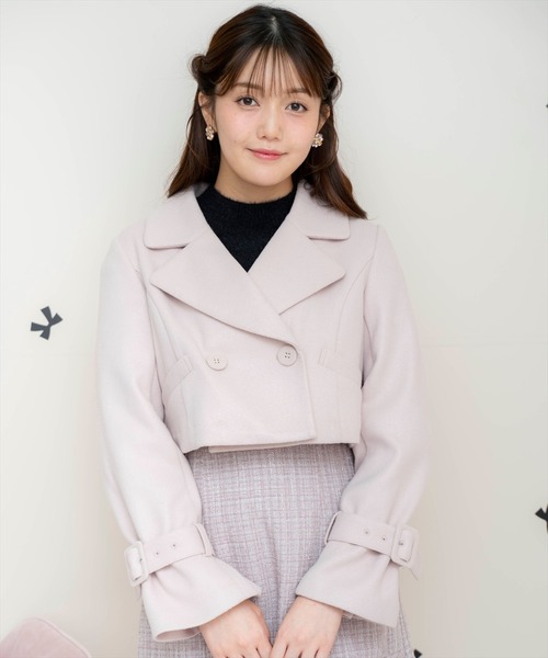 WILLSELECTION（ウィルセレクション）の「カットメルトンジャケット（その他アウター・レディース・ピンク/ライトグレー/オフホワイト/ブラック・FREE）」の8枚目の写真