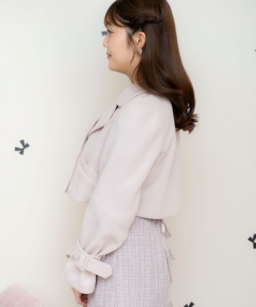 WILLSELECTION（ウィルセレクション）の「カットメルトンジャケット（その他アウター・レディース・ピンク/ライトグレー/オフホワイト/ブラック・FREE）」の9枚目の写真