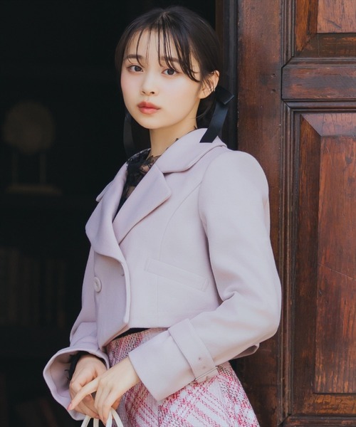 WILLSELECTION（ウィルセレクション）の「カットメルトンジャケット（その他アウター・レディース・ピンク/ライトグレー/オフホワイト/ブラック・FREE）」の12枚目の写真