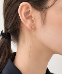 ウェーブバー × ロングチェーンピアス (両耳用)