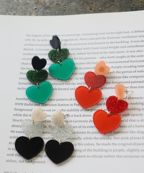 ハートグラデーションピアス（ピアス（両耳用））｜Three Four Time