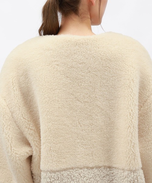 LAKOLE（ラコレ）の「ノーカラーキリカエボアブルゾン / 130850（ブルゾン・レディース・アイボリー/ブラック/ベージュ・MEDIUM/SMALL）」の11枚目の写真