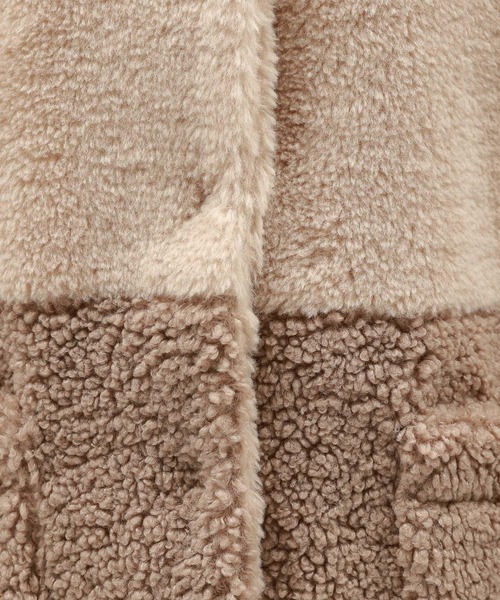 LAKOLE（ラコレ）の「ノーカラーキリカエボアブルゾン / 130850（ブルゾン・レディース・アイボリー/ブラック/ベージュ・MEDIUM/SMALL）」の8枚目の写真