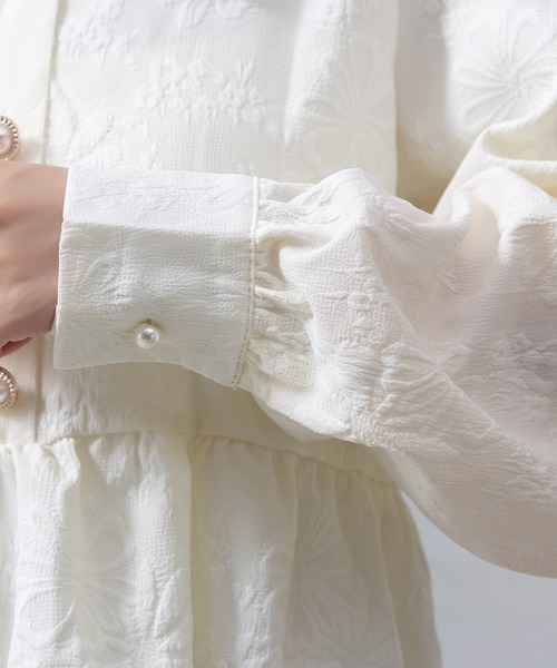 DAY CLOSET(デイ クローゼット)の「レディース 長袖スエンボス加工ペプラムブラウス(シャツ/ブラウス・レディース・ブラック/アイボリー・FREE)」の16枚目の写真