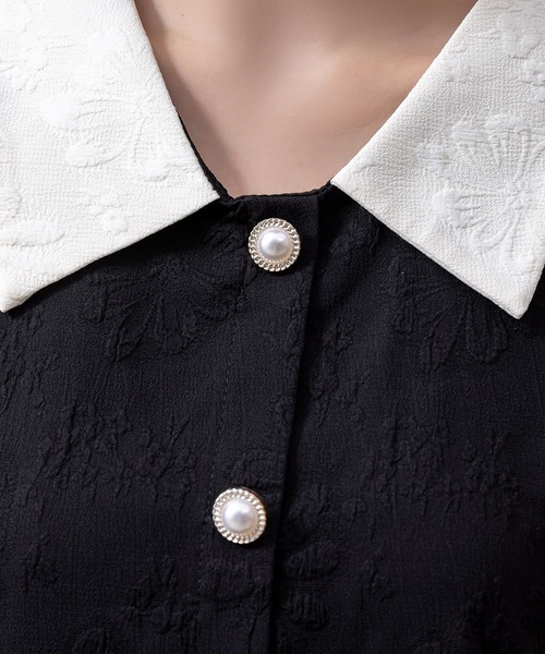 DAY CLOSET(デイ クローゼット)の「レディース 長袖スエンボス加工ペプラムブラウス(シャツ/ブラウス・レディース・ブラック/アイボリー・FREE)」の18枚目の写真