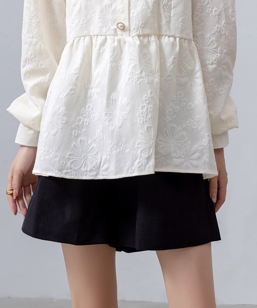 DAY CLOSET(デイ クローゼット)の「レディース 長袖スエンボス加工ペプラムブラウス(シャツ/ブラウス・レディース・ブラック/アイボリー・FREE)」の20枚目の写真