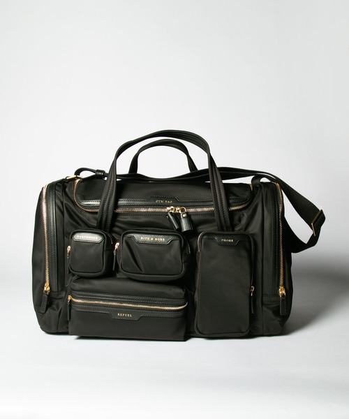 ANYA HINDMARCH Gym Bag in Black ECONYL regenerated Nylon アニヤハインドマーチ ジム バッグ（ボストンバッグ）｜ANYA HINDMARCH（アニヤハインドマーチ）