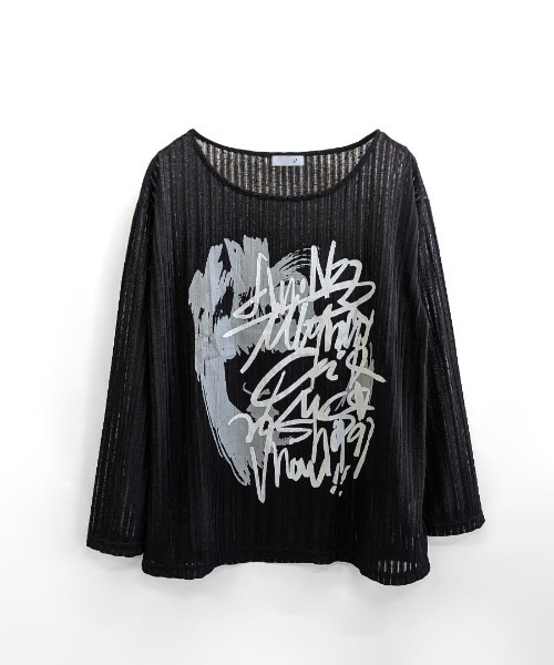 REMUR(レミュール)の「透かし編みロゴプリントTシャツ(Tシャツ/カットソー・レディース・ブラック/ホワイト・M)」の15枚目の写真