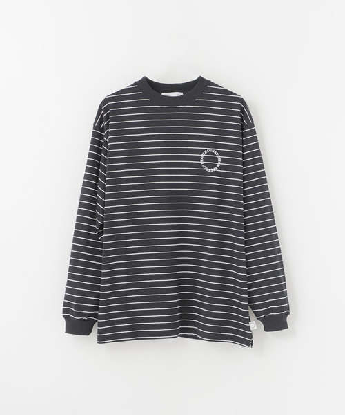 B.C STOCK（ベーセーストック）の「C.B.P ボーダーロゴロンTEE（Tシャツ/カットソー・メンズ・ブラック/ネイビー/ホワイト・LARGE/MEDIUM）」の3枚目の写真