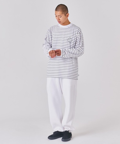 B.C STOCK（ベーセーストック）の「C.B.P ボーダーロゴロンTEE（Tシャツ/カットソー・メンズ・ブラック/ネイビー/ホワイト・LARGE/MEDIUM）」の4枚目の写真